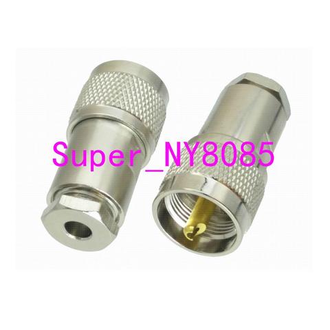 1pce Connector UHF PL259 male plug clamp RG58 RG142 LMR195 RG400 cable Straight ► Photo 1/4