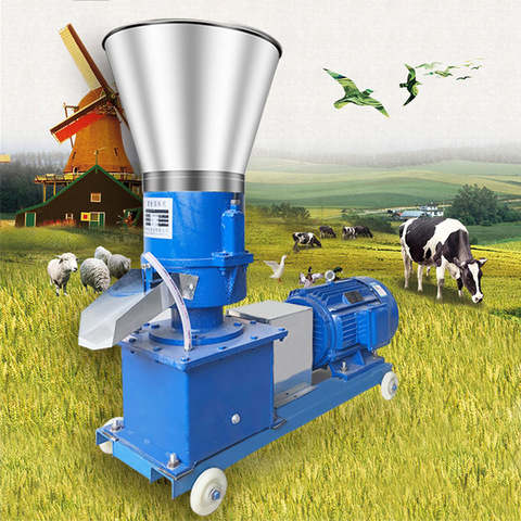 220V/ 380V Pellet Press Animal Feed Wood Pellet Mill Biomass Pellet Machine 4kw 150kg/h-200kg/h ► Photo 1/6