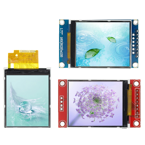 D02 1.77 1.8 inch TFT LCD Module LCD Screen SPI serial 51 drivers 4 IO driver TFT Resolution 128*160 1.8 inch TFT interface ► Photo 1/6