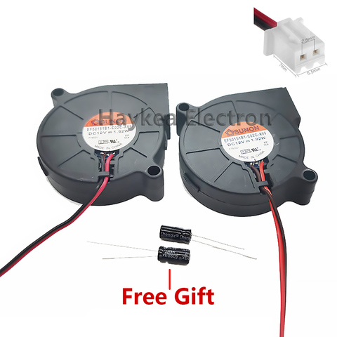 2pcs New For Sunon EF50151B1-C02C-A99 5015 12V 1.92W 50*50*15mm Ultra Quiet Humidifier Turbo blower cooling Fan ► Photo 1/3