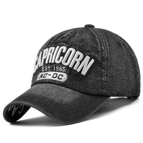 New Brand CAPRICORN Denim Baseball Cap Men Women Embroidery Letter Jeans Snapback Hat Casquette Summer Sports Cap Gorras ► Photo 1/6