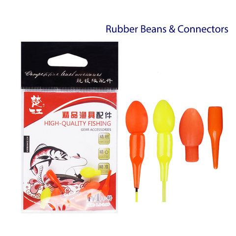 Fishing Float Rubber Beans Connectors Vertical Buoy Drift Tail Conspicuous Rubber Beans & Connectors Flotador Pesca Fishing Tool ► Photo 1/6