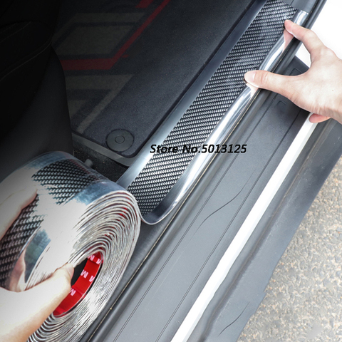 For Skoda Octavia A7 A5 A4 2017 2022 Car Door Guard Bumper Carbon Fiber Rubber Styling Door Sill Protector ► Photo 1/6