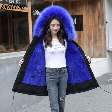 SWREDMI Thick Warm Winter Jacket Women Winter Coat With Fur Lining Plus 5XL 6XL Hooded Female Long Winter Coat Parkas Snow Wear ► Photo 1/6