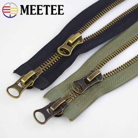 Meetee 8# Metal Zipper 70/80/90/100/120cm Double Sliders for Coat Down Jacket Zip Repair DIY Clothing Sewing Tailor Accessories ► Photo 1/6