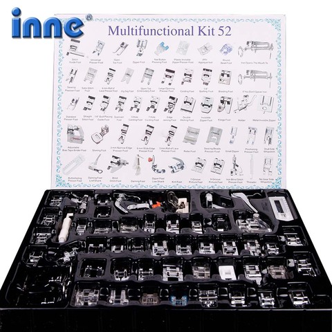 INNE 16/32/52/62/72 Pcs Sewing Machine Accessories Presser Foot Supplies Household Kit Set With Box For Brother Singer Parts DIY ► Photo 1/6