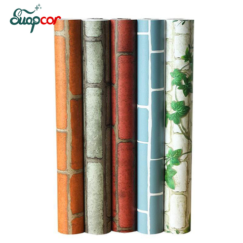 Self-adhesive Retro Imitation Brick Pattern Wall Sticker Red Brick PVC Waterproof Kitchen Bedroom Living Room Renovation Sticker ► Photo 1/6