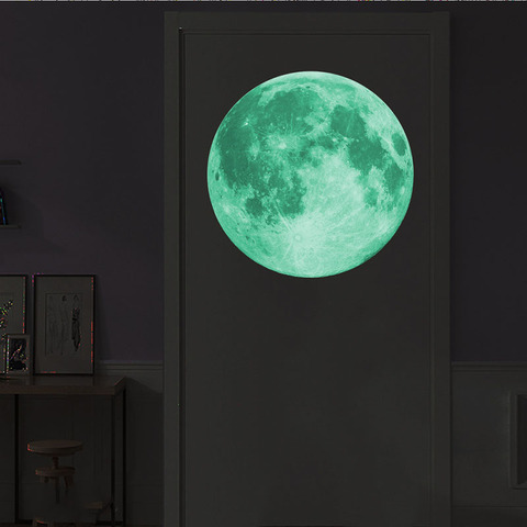 Luminous Planet Style Moon Glow in The Dark Kids Room Decor Wall Sticker 