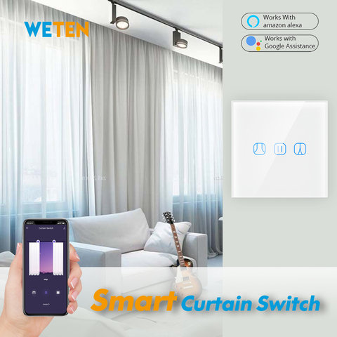 Tuya WiFi Smart Curtain Blinds Switch APP Control Works with Alexa Google Home Electric Motor Curtain Roller Shutter Switch ► Photo 1/6