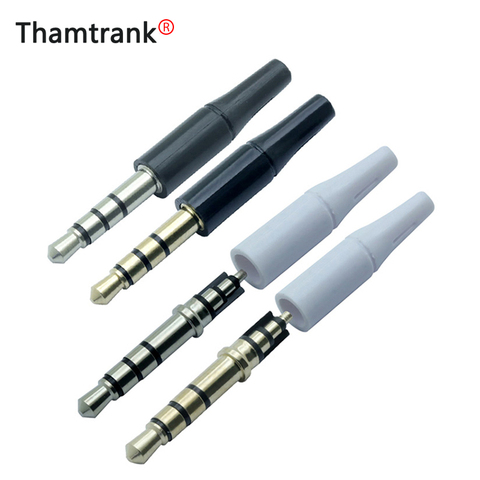 10pcs White And Black 3.5mm Stereo Headset Plug 4 Pole 3 Pole 3.5 Audio Plug Jack Adapter Connector For Iphone New Outlet 2.5mm ► Photo 1/6