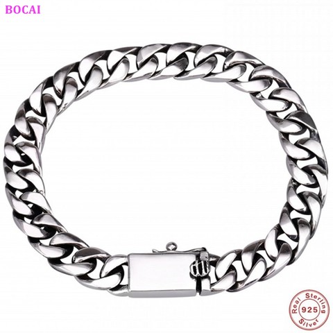 BOCAI S925 sterling  Silver  Bracelet for men Retro Thai silver  fashion jewelry pure silver Bracelet for men  and women ► Photo 1/6