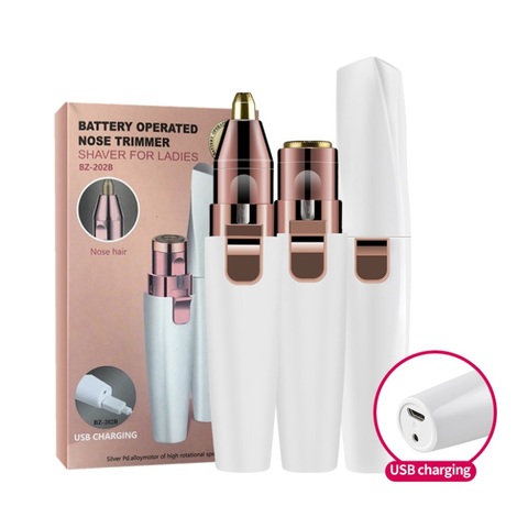 2 IN 1 Lipstick Lady Eyebrow Epilators Electric Trimmer USB Rechargeable Hair Removal Shaver LED Professional Razor Makeup Tools ► Photo 1/6