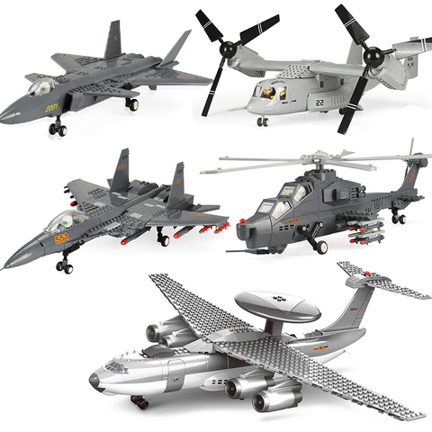 The Air Force Vehicle Compatible Legoing Military Swat Aircraft Helicopter Fighter Army War Plane Model Building Blocks Toys ► Photo 1/6