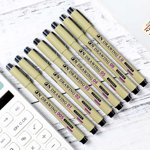 8pcs/set Micron Sketch Marker Pen Black Pigment Liner 0.05 0.1 0.2 0.3 0.4 0.5 0.6 0.8 Drawing Pen Fineliner Sketching Pen ► Photo 1/6