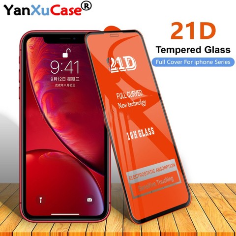 50pcs/lot 21D Screen Protector For iPhone 12 Mini 11 Pro Max XS X 8 7 6S Plus SE2 Full Coverage Cover Curved Tempered Glass Film ► Photo 1/6