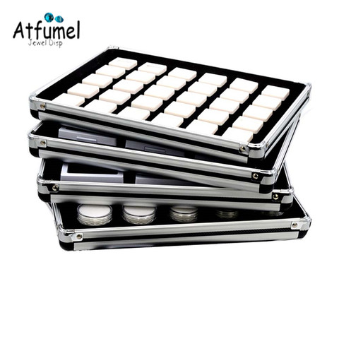 Metal Diamond Jewelry  Organizer Tray With Insert Box Stone Gem Storage Exhibition Holder Gemstone Showcase ► Photo 1/6