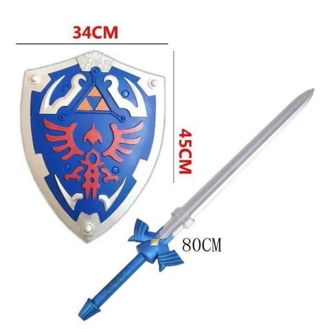 80CM Role Play Gift 1:1 Skyward Sword & Shield /Set Link Safety Kids Gift PU Material Weapon Cosplay Sword ► Photo 1/6
