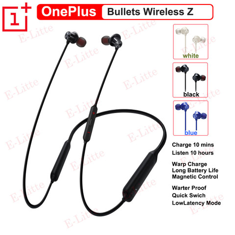 Original OnePlus Bullets Wireless 2 Bluetooth earphone Hybrid AptX and Bullets Wireless Z Warp Quick Charge IP55 Water Proof ► Photo 1/6
