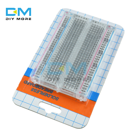 Transparent Solderless Breadboard 400 Points ABS plastic material Mini Bread Board DIY ► Photo 1/6