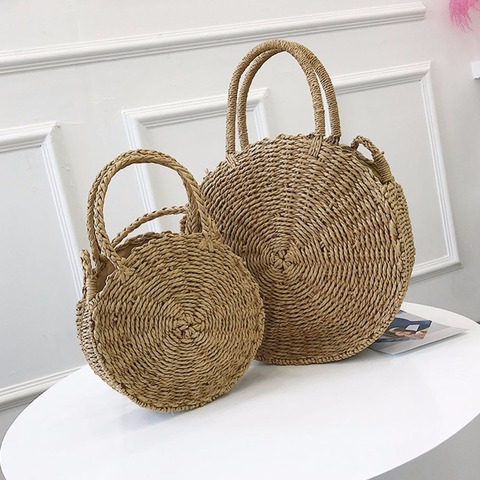 2022 Round Straw Bag Women Shell Envelope National Ladies SAC Shoulder Bolsa Rattan Bags Handmade Woven Beach Cross Body Bags ► Photo 1/1