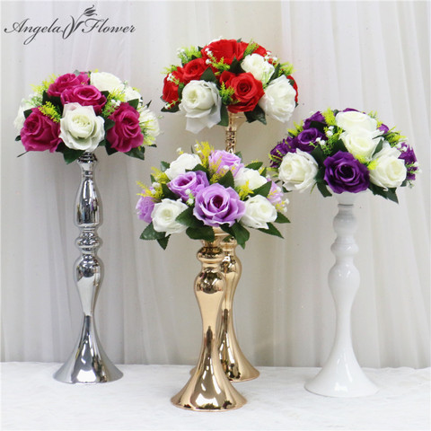 26CM Artificial Flower Ball Fabric Plastic Simulation Flower Centerpiece For Wedding Decor Road Lead Table Flower Bouquet DIY ► Photo 1/6