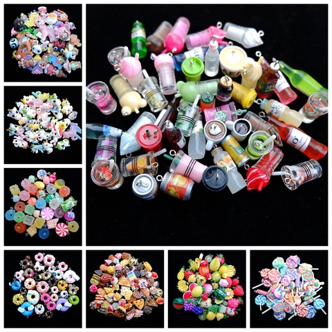 Cute 10pcs/pack Water Bottle Resin Charms Pendant Earring Keychain