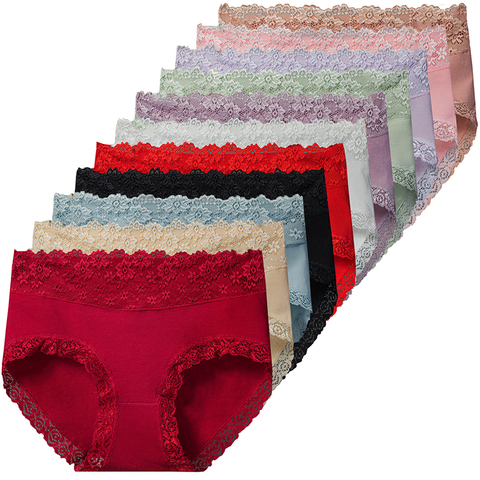 11 pieces of cotton underwear, ladies lace briefs, large size, soft and comfortable, girls underwear on sale ► Photo 1/6