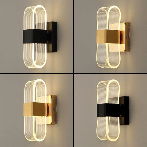 Modern transparent line light guide LED bar light luxury creative living room bedroom bedside hotel wall lamp ► Photo 1/5