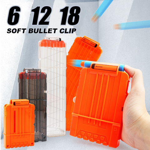 Soft Bullet Clip 18 Reload Clip Magazines Round Darts for Nerf  Replacement Toy Gun Bullet Clip Gun Accessories for Kids Gift ► Photo 1/6