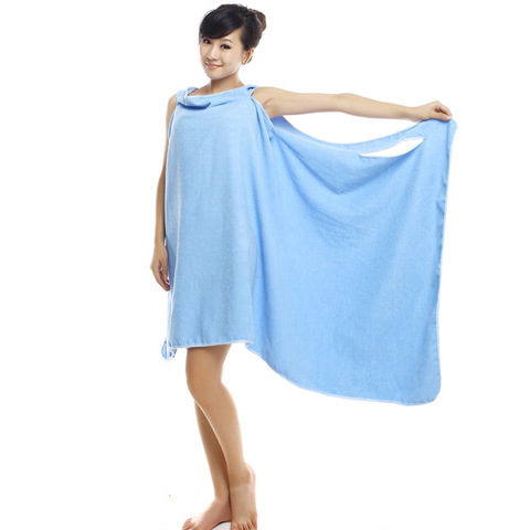 New Wearable Microfiber Women Sexy Bath Towel Dry Wash clothing Wrap Women Bath Towels Spa Beach Dress Wrap ► Photo 1/6