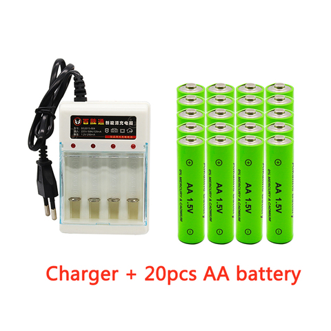 AA battery 3000mAh 1.5V alkaline AA rechargeable battery for remote control toy light battery EU plug1.2V 1.5V AA AAA charger ► Photo 1/6