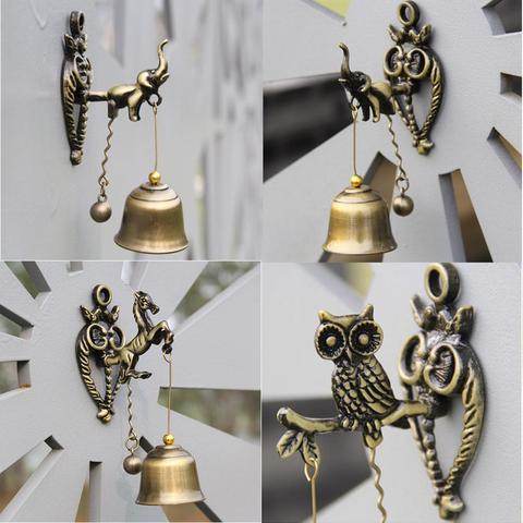 Retro Metal Bell Windchime Animal Wind Chime Door Bells Wall Hanging Ornament for Outdoor Garden Home Decoration ► Photo 1/6