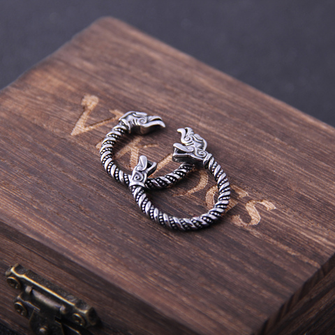 Never Fade Stainless Steel Viking Dragon Statement Rings Men Vintage Color Nordic Viking Totem Odin Men Rings Jewelry ► Photo 1/6