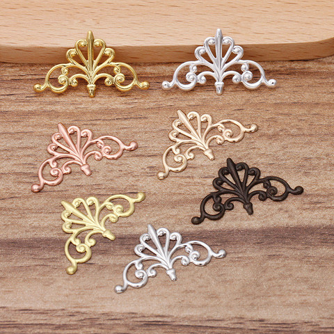 20pcs/lot 16*28mm Brass Flower Charms DIY Material For Hair Jewelry Crown Style Jewelry Making Connectors New 026 ► Photo 1/5