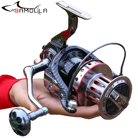 High Quality Fishing Reel 8000-12000 ALL METAL 10+1 Ball Bearings Drag12-18kg Pesca Carp Spinning Reels Molinete Peche En Mer ► Photo 1/6