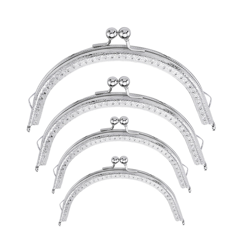 Retro Metal Flower Purse Coin Bag DIY Craft Frame Kiss Clasp Lock Metal Tone Purse Frame Curved Bag Accessories 8.5/10.5CM ► Photo 1/6