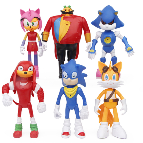 Hot Game Sonic Figure Toys Doll Sonic Tails Knuckles Dr Eggman Amy Rose ...