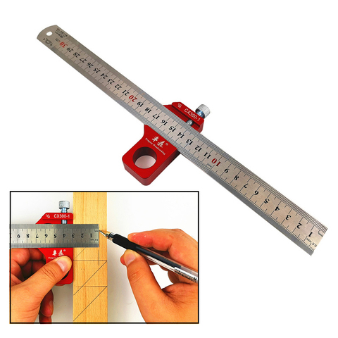 Angle Scriber Steel Ruler Positioning Block Woodworking Line Scriber Gauge Aluminum Alloy For Carpentry DIY Measuring Tools ► Photo 1/6