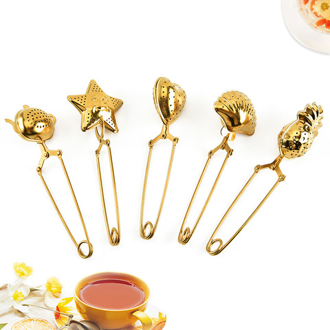 Drink&Art Tea Infuser Strainer Creative Gold Filter for Tea Stainless Steel  Kitchen Gadgets Loose Leaf  Mail Box Package ► Photo 1/5