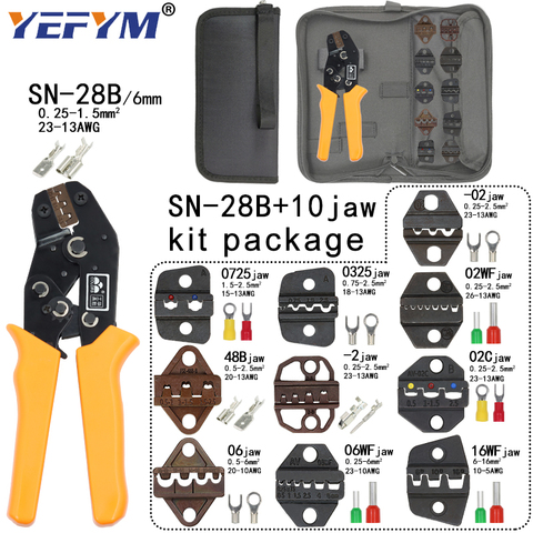 SN-28B crimping pliers 10 jaws for TAB 2.8 4.8 6.3/C3 XH2.54 3.96 2510/tube/non insulation terminals electrical clamp kit tools ► Photo 1/6