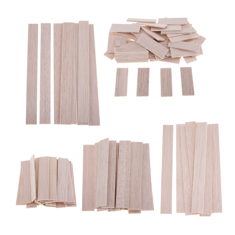 Rectangular Natural Round Balsa Wood Stick Woodcraft Flat Dowel for Kid Model Making DIY Craft Home Wedding Party Decoration ► Photo 1/6