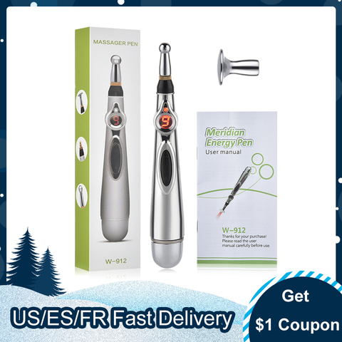 Electronic Acupuncture Pen Electric Meridians Laser Therapy Heal Massage Pen Meridian Energy Pen Relief Pain Tools Health Care ► Photo 1/6