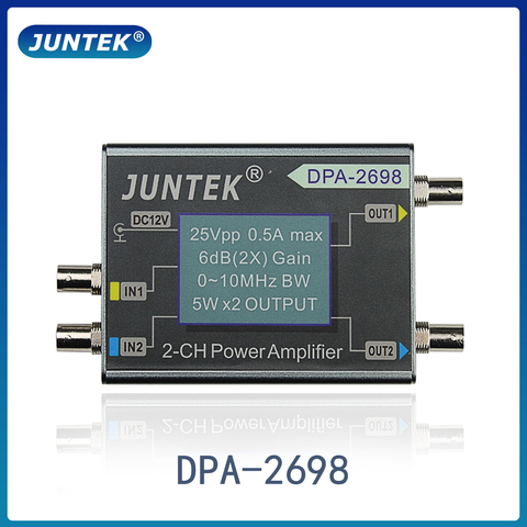 JUNTEK DPA-2698 High Power Dual Channel DDS Function Signal Generator Power Amplifier DC Power Amplifier 10MHz ► Photo 1/6