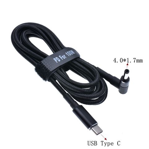 USB C Type C PD to 4.0 X 1.7mm Laptop Charging Cable Cord Dc Power Adapter Plug Connector for Xiaomi RedmiBook 14 for Lenovo ► Photo 1/6