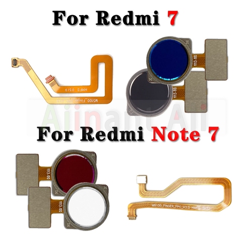 Original Home Button Back Touch ID Scanner Fingerprint Sensor Flex Cable Ribbon For Xiaomi Redmi Note 7 Plus Prime Pro ► Photo 1/6