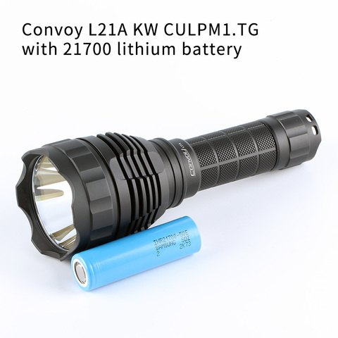 Convoy L21A with KW CULPM1.TG 8A driver ,1190 meters range, 21700 flashlight, torch,with 21700 lithium battery inside ► Photo 1/6