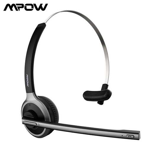 Mpow M5 Bluetooth Headset Wireless Headphone 13H Talking Time Earphone With Noise Cancelling Microphone For Call Center PC Phone ► Photo 1/6