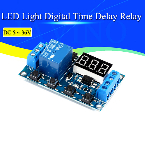 DC 5V 12V 24V LED Light Digital Time Delay Relay Trigger Cycle Timer Delay Switch Circuit Board Timing Control Module DIY ► Photo 1/6