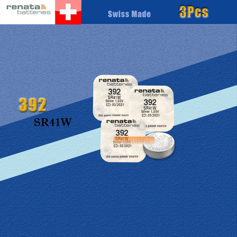 3 X renata Silver Oxide Watch Battery 392 SR41W 1.55V 100% original brand renata 392 renata 41 battery ► Photo 1/1