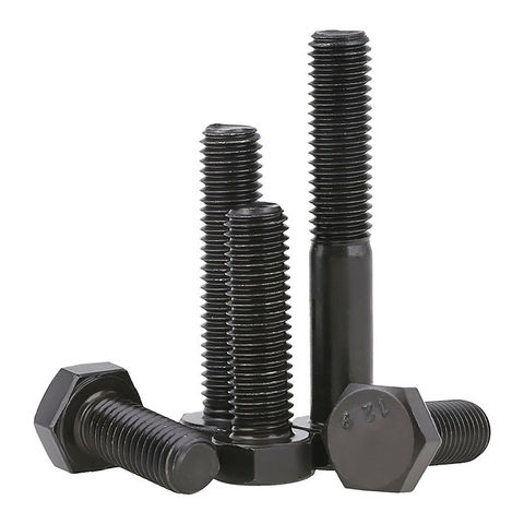 M6-M16 DIN933 Black Outside Hex Head Screws External Hexagon Head Cap Screws Bolts High Tensile Grade 12.9 Alloy Steel ► Photo 1/5